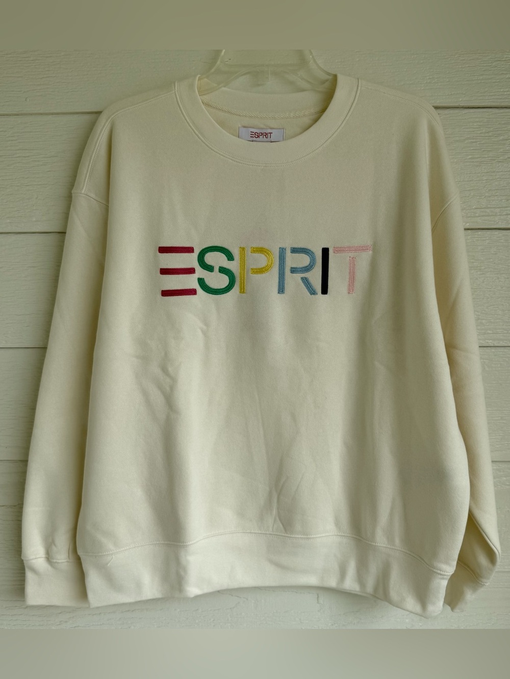 ESPRIT 3-Pack Rainbow/Cream, Blue, Green/White Sweatshirts Embroidered Logo - Picture 6 of 16